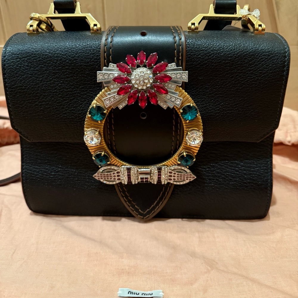 Miu Miu Black Embellished Women's Bag